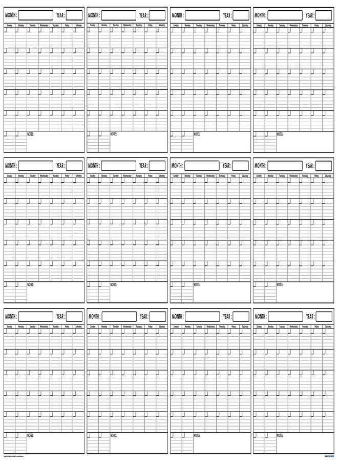 SwiftGlimpse 36x48 Large Jumbo Oversized Erasable Laminated Blank Annual Yearly Wall Calendar Poster, 12 Months, Reusable for Office, Academic, Home - Image 1