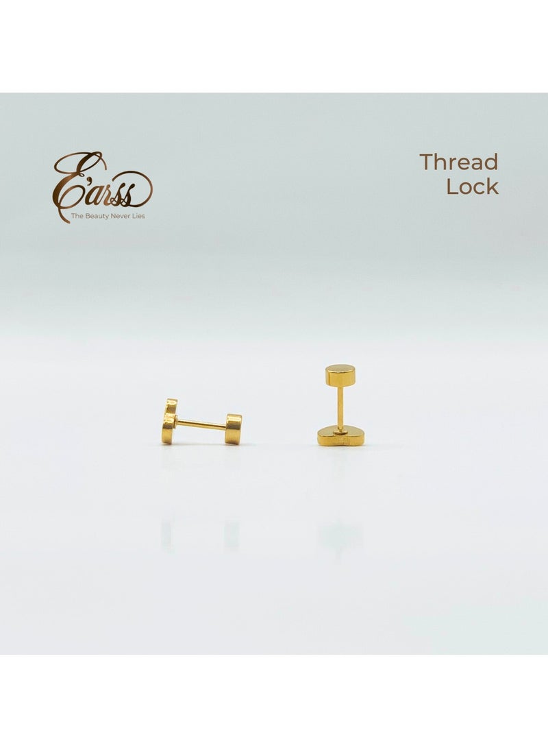 ايرس أقراط على شكل قلب أبيض للأطفال، مطلية بالذهب - Image 5