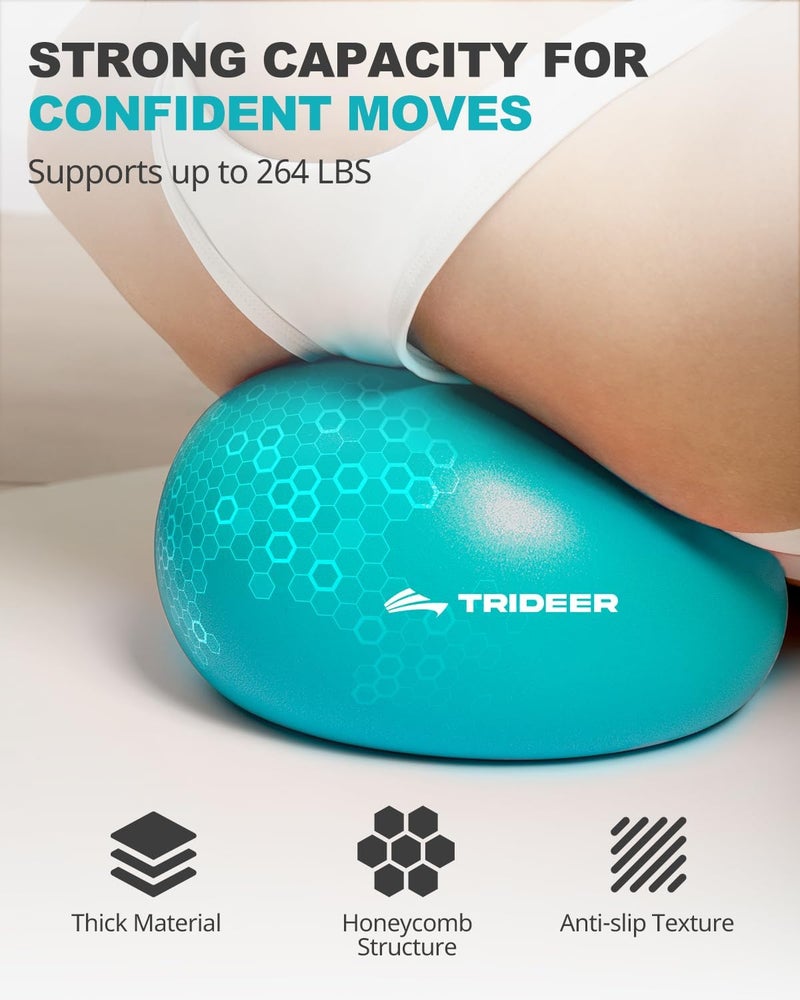 Trideer 9-Inch Pilates Ball, Small Exercise Ball for Yoga, Core Training, Physical Therapy, Balance, Stability and Stretching Pilates Equipment with Inflation Straw - Image 3