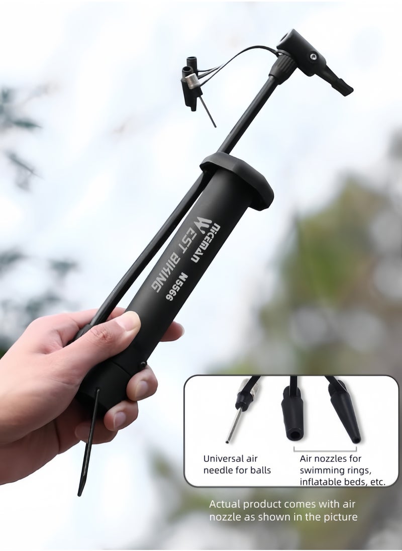 WEST BIKING - Latest Air Pump Bike pump, Bicycle Pump, Portable Bicycle Floor Pump, Aluminum Alloy Floor Bicycle Air Pump, Compact Mini Bicycle Tire Pump Suitable For All Bicycles-Black - Image 1