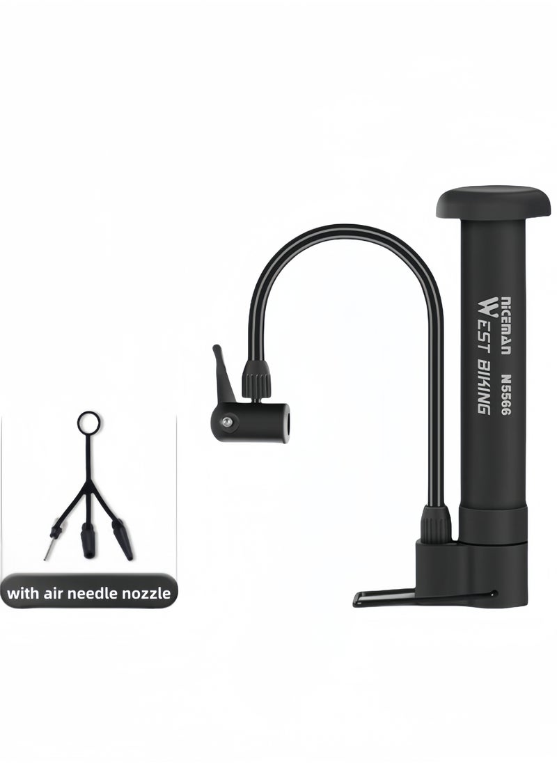 WEST BIKING - Latest Air Pump Bike pump, Bicycle Pump, Portable Bicycle Floor Pump, Aluminum Alloy Floor Bicycle Air Pump, Compact Mini Bicycle Tire Pump Suitable For All Bicycles-Black - Image 1