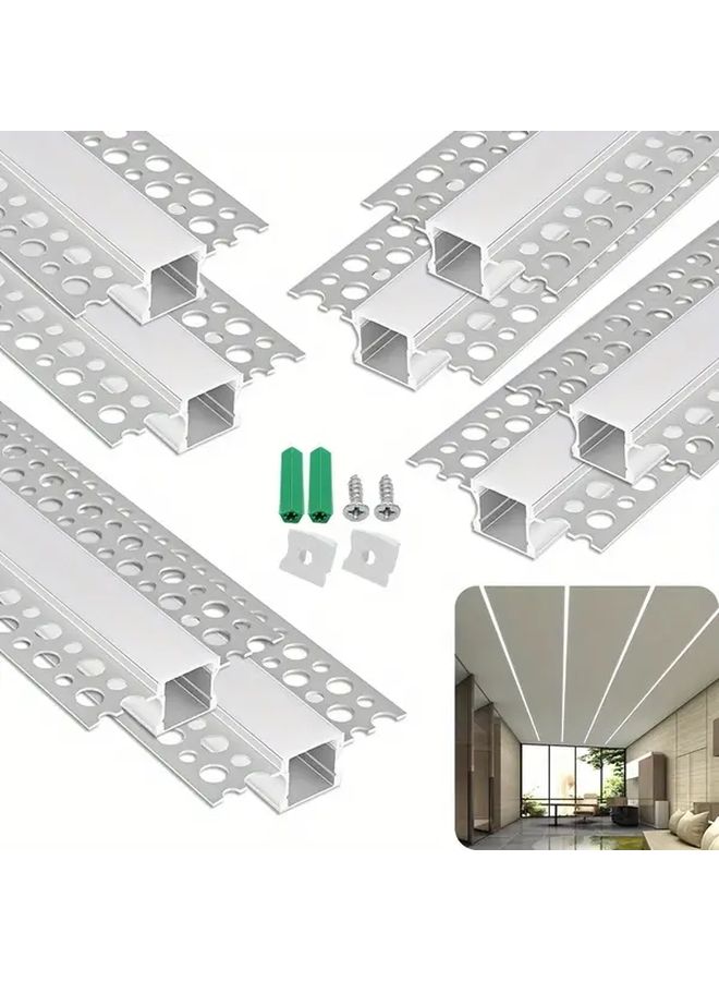 8 Pack 3.3Ft Plaster Style LED Aluminum Channel With Milky White Diffuser - Image 1