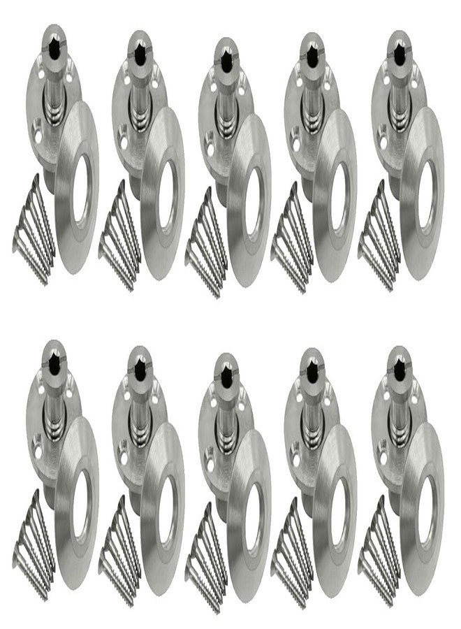 Poolzilla Pool Safety Cover Stainless Steel Anchor with Collar for Wood Decks - 10 Pack - Universal Fit - Image 1