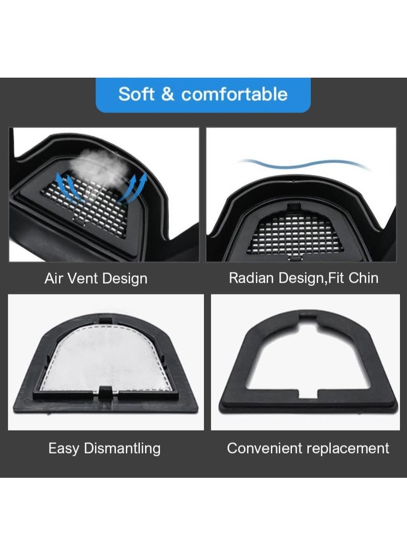قناع واقٍ كامل للوجه للبالغين - واقي وجه بلاستيكي شفاف مع طلاء مضاد للضباب، مقاوم للرمل والرذاذ، مزود بحزام رأس قابل للتعديل، أسود - Image 3