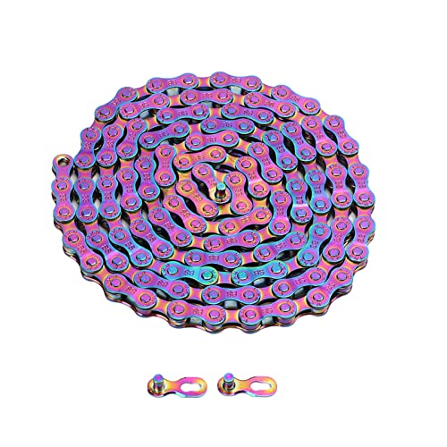 Sorandy 6 7 8 Speed Chain Rainbow Chain, 1/2 X 11/128 Inch 116 Links Lightweight Chain, Mountain Road Chain for Road with 2 Chain Connector - Image 1