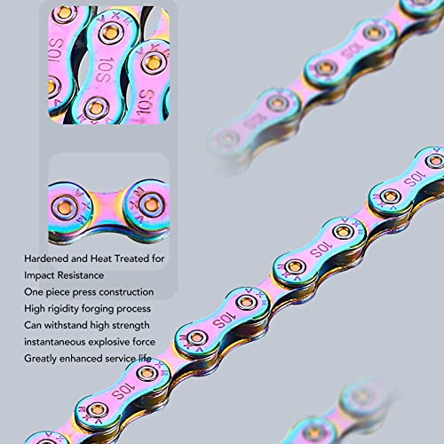 Sorandy 6 7 8 Speed Chain Rainbow Chain, 1/2 X 11/128 Inch 116 Links Lightweight Chain, Mountain Road Chain for Road with 2 Chain Connector - Image 3