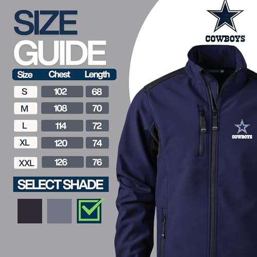 Dunbrooke Men's Navy Dallas Cowboys Softshell Fleece Full-Zip Jacket - Image 3