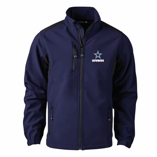 Dunbrooke Men's Navy Dallas Cowboys Softshell Fleece Full-Zip Jacket - Image 1