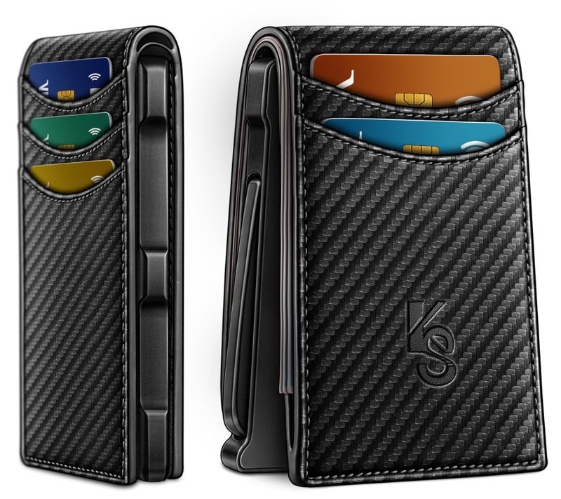 KEMISANT Men Wallet,Slim Wallet Card Case With Magnetic Billfold Flip,Pop-up Access for 12Cards RFID Blocking - Image 1