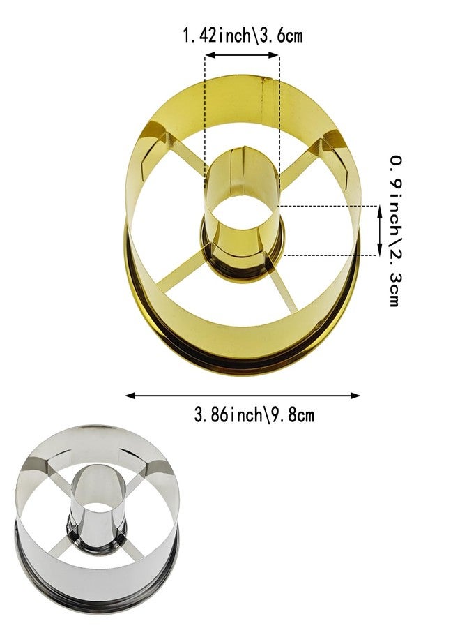 Capiant 2 Pack Stainless Steel Doughnut Cutters Set - 3.86 Inch Professional Donut & Mousse Ring Cookie Mold, Baking Tools for Cake Chocolate Pastry - Image 2