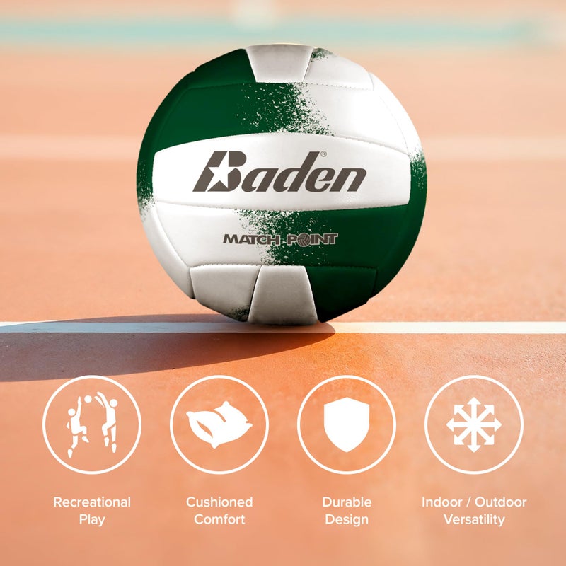 Baden MatchPoint Official Size 5 Cushioned Volleyball, Green/White - Image 4