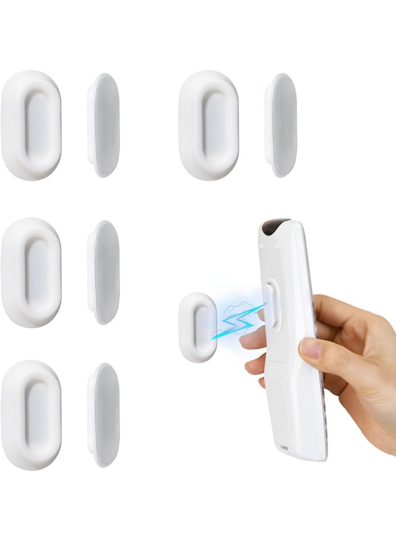 Magnetic Remote Control Holder Wall Mount Hole Free 4 Pcs Upgrade Remote Control Organizers Storage Self-Adhesive Air Conditione & TV Remote Control Caddy for TV Backside & More,White - Image 1