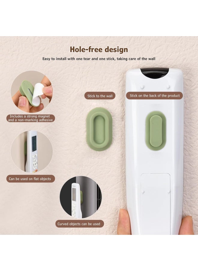 Magnetic Remote Control Holder Wall Mount Hole Free 4 Pcs Upgrade Remote Control Organizers Storage Self-Adhesive Air Conditione & TV Remote Control Caddy for TV Backside & More,White - Image 5
