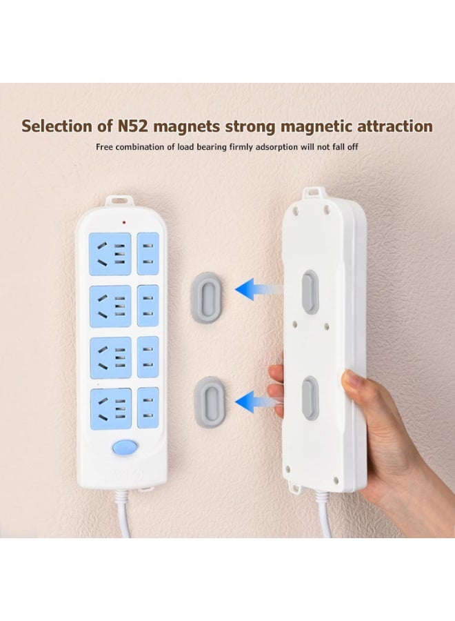 Magnetic Remote Control Holder Wall Mount Hole Free 4 Pcs Upgrade Remote Control Organizers Storage Self-Adhesive Air Conditione & TV Remote Control Caddy for TV Backside & More,White - Image 4