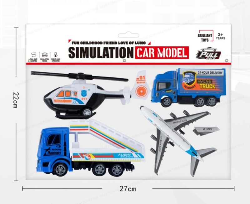 SHAKTISM Airport Playset with Toy Airplanes, Helicopter, Cargo Truck, Airport Vehicles and Accessories for Kids 3+ Years - Image 4