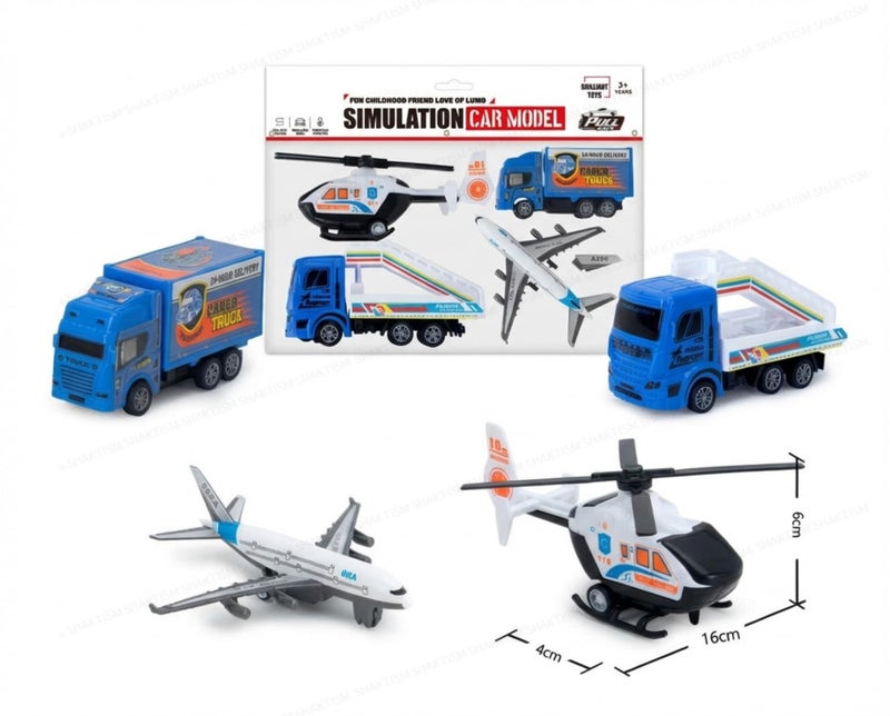 SHAKTISM Airport Playset with Toy Airplanes, Helicopter, Cargo Truck, Airport Vehicles and Accessories for Kids 3+ Years - Image 5