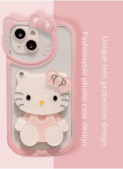 Generic iPhone 15 Plus Case cover cat Pattern with camera len protector anti-scratch anti-drop Strap for Women Girls, Soft TPU Full Protective Cover back comfortable touch feeling accessory  - Image 2