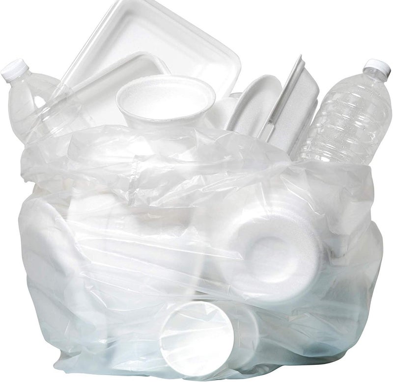 Aluf Plastics High Density Trash Bags, 16 Gallon, 1000 Count, 8 Micron (eq), 24" x 33", Clear, for Bathroom, Office, Industrial, Commercial, Janitorial, Municipal, Recycling - Image 3