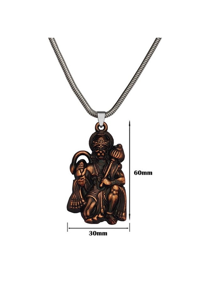 M Men Style Hindu Lord Bajrangbali Hanuman Idol Monkey God of Devotion Copper Zinc and Metal Showpiece Hanging Car Interior Deco Rear-Mirror Hanging for Men and Women cardecor-SPn2022794 - Image 3