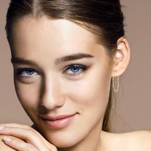 Sumind 6 Pairs Clip on Hoop Earrings Hoop Gold Earrings Non Piercing Earrings Set for Women, 6 Sizes - Image 3