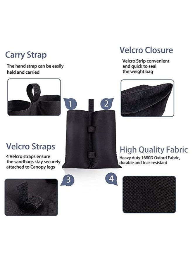 Heavy Duty Canopy Weight Bags - 4 Pack Double-Stitched Sandbags for Tent Legs, Gazebo, Patio Umbrella Base, Outdoor Pop Up Tent, Sun Shelter, Pool Ladder - Image 4