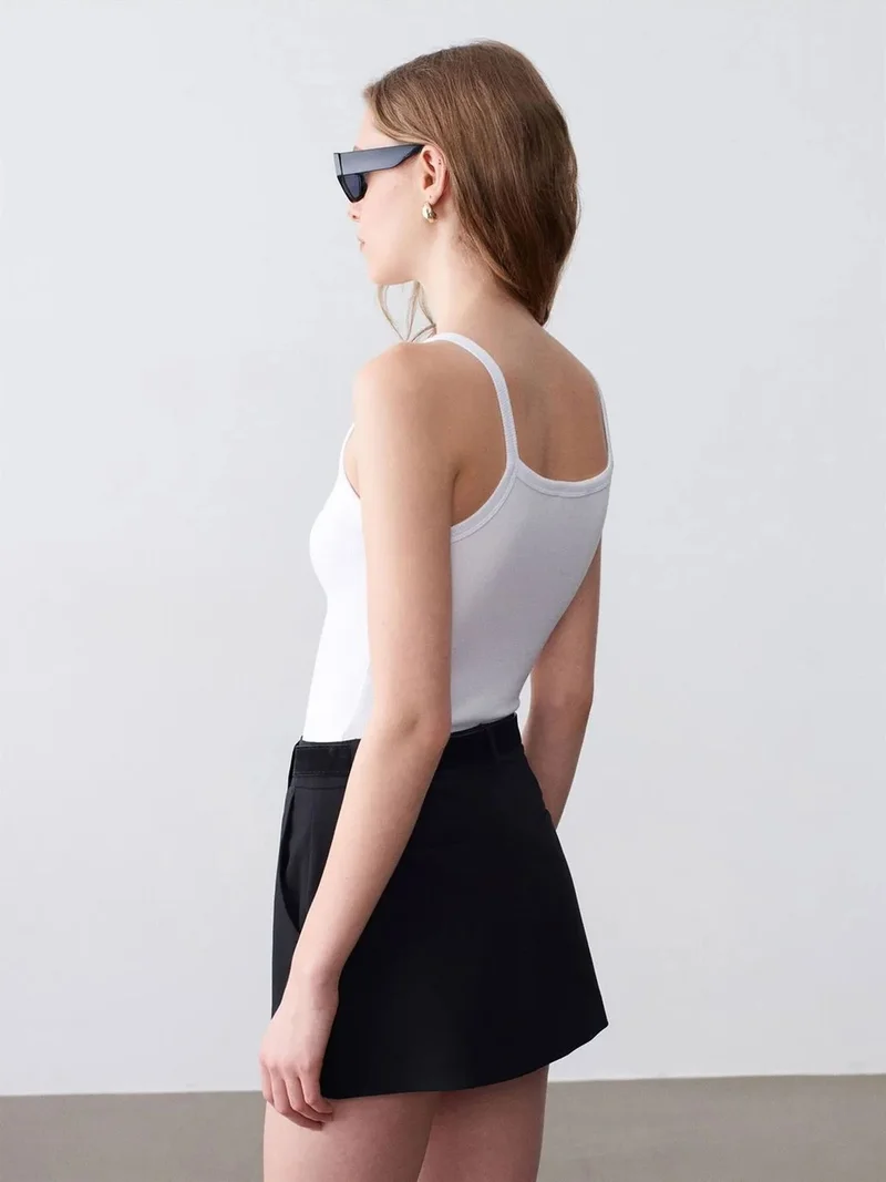 Dilvin DILVIN Ribbed Halterneck Sleeveless Blouse