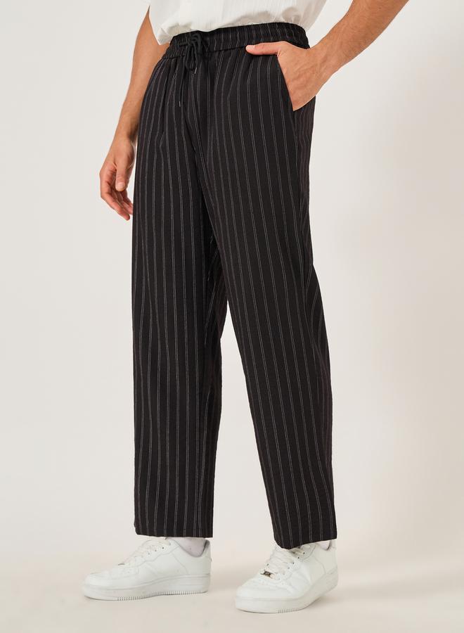 Styli Styli Striped Mid Rise Wide Leg Pants with Pockets - Image 2