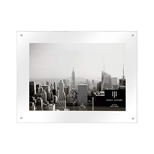 Isaac Jacobs 5x7 Wall-Mountable Clear Acrylic Picture Frame, Magnetic Photo Frame, Made for Gallery Display, Wall Space, Wall Décor, Art, Home or Office - Image 1