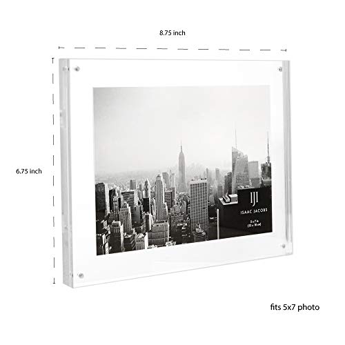 Isaac Jacobs 5x7 Wall-Mountable Clear Acrylic Picture Frame, Magnetic Photo Frame, Made for Gallery Display, Wall Space, Wall Décor, Art, Home or Office - Image 4