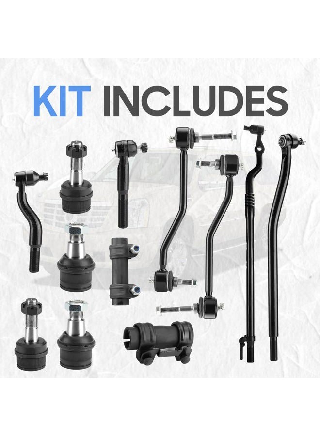 ILONPA Front Lower&Upper Ball Joints + Sway Bar End Links + Tie Rods + Adjustment Sleeve Replacement for 4WD 2000-2005 Ford Excursion, 2000-2004 Ford F-250 F-350 Super Duty (12pc) - Image 4