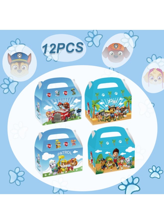 Paw Patrol Toys 12pcs PAW Patrol Party Gift Boxes Set – Double-Sided Printed Premium Paper Boxes 16x9.5x9.5cm (6.3x3.7x3.7in) PAW Patrol Themed Favor Boxes for Birthday Party Supplies Goodie Boxes for Kids Return Gifts Birthday Party Favor Packaging - Image 2