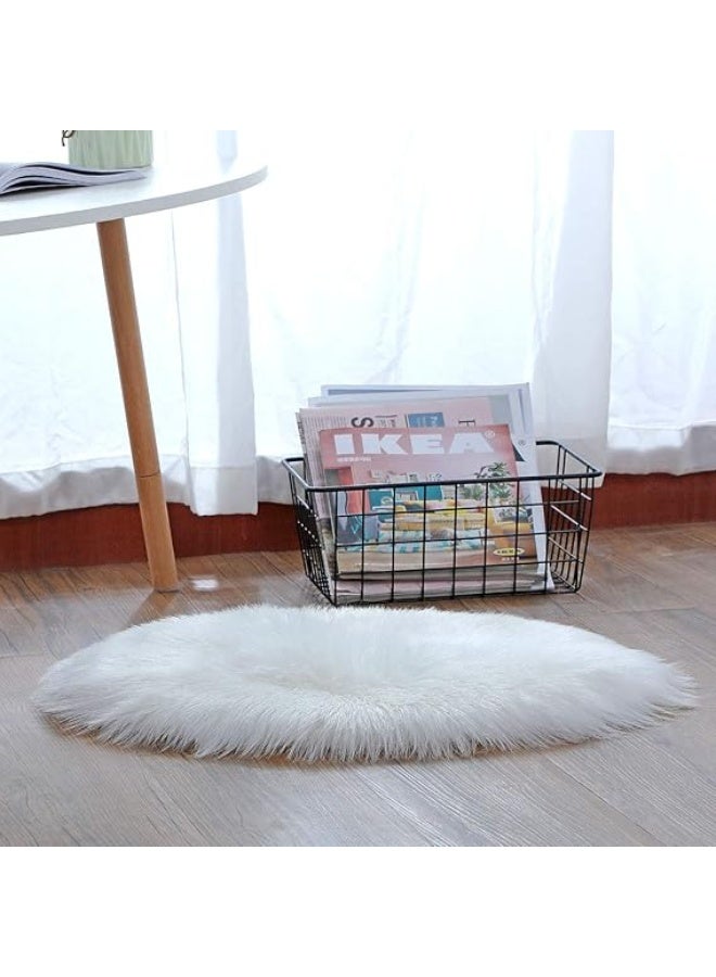 Soft Faux Fur Rug with Anti-Slip Fabric Base – Decorative Carpet for Bedroom and Living Room - Image 4