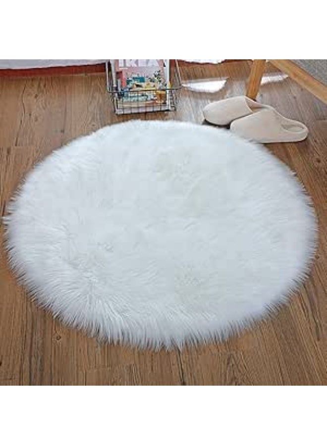 Soft Faux Fur Rug with Anti-Slip Fabric Base – Decorative Carpet for Bedroom and Living Room - Image 3
