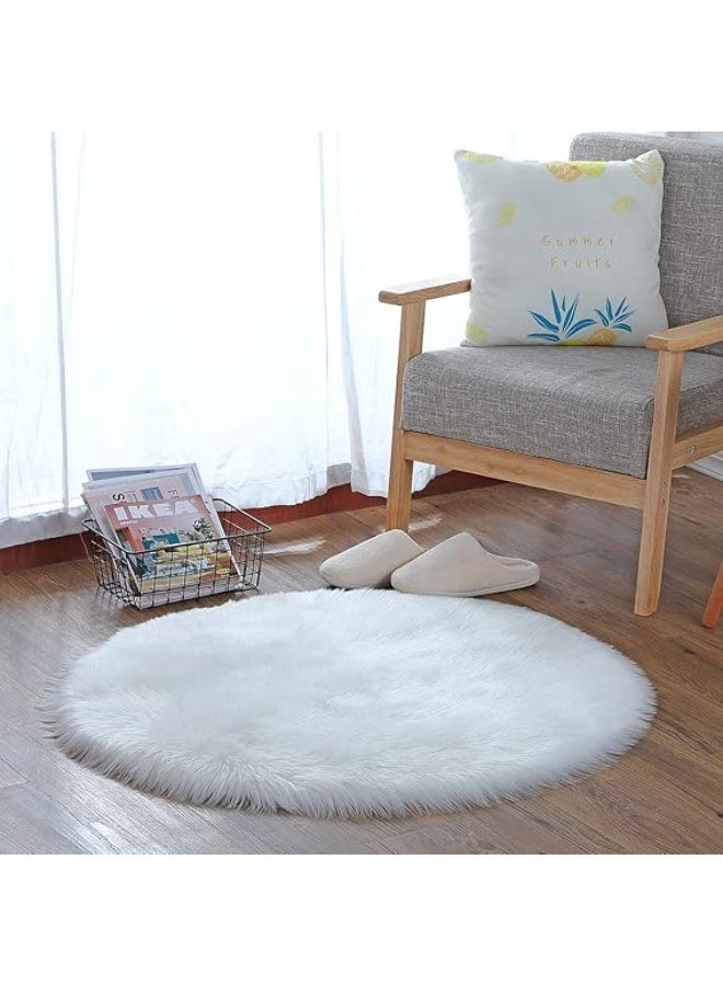 Soft Faux Fur Rug with Anti-Slip Fabric Base – Decorative Carpet for Bedroom and Living Room - Image 5