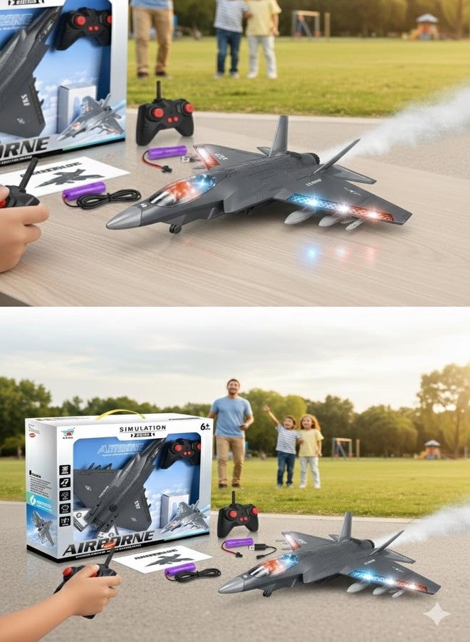 Jack Royal F-35 Warplane Remote Control Fighter Jet Military Aircraft Plane with Light Muisc & Smoke High Speed Remote Aeroplane Toy (Grey) - Image 4