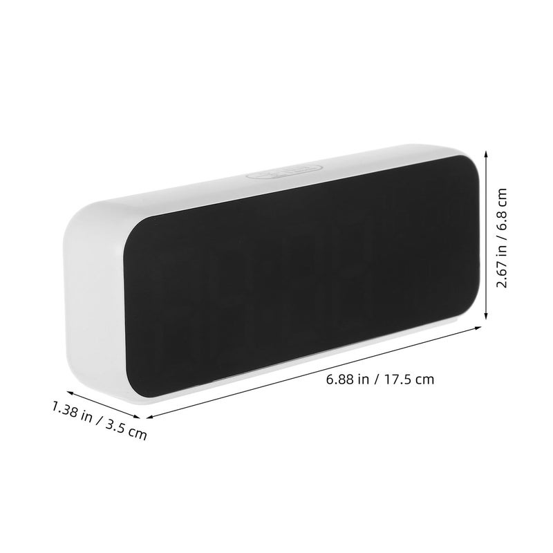 Battery Operated Digital Alarm Clock Green LED Display White Case Compact Design - Image 3