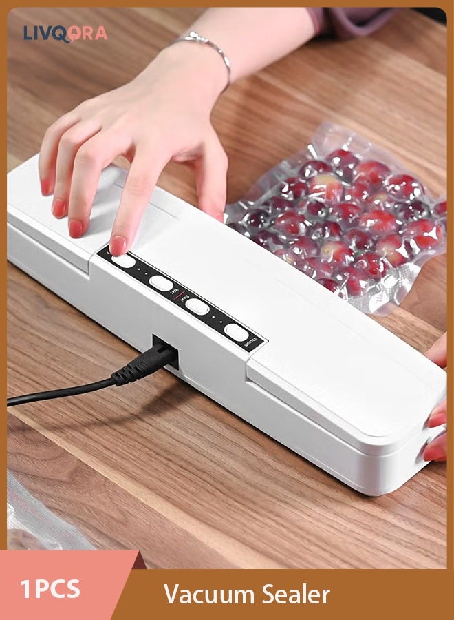 ليفقورا آلة تغليف الطعام بتقنية التفريغ (مع 30 كيس ختم مزخرف) - آلة تغليف الطعام التلقائية لتخزين الطعام، مناسبة للتغليف الجاف والرطب - Image 1