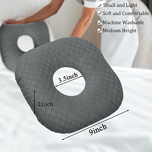 Wuronsa Ear Piercing Pillow for Side Sleepers, Pillow with an Ear Hole for CNH and Ear Pain Ear Inflammation Pressure Sores, O-Shaped Side Sleeping Pillow, Ear Guard Pillow (Dark Gray) - Image 3