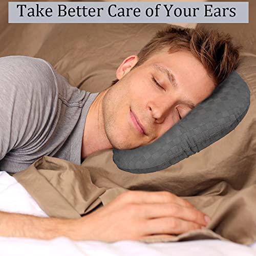 Wuronsa Ear Piercing Pillow for Side Sleepers, Pillow with an Ear Hole for CNH and Ear Pain Ear Inflammation Pressure Sores, O-Shaped Side Sleeping Pillow, Ear Guard Pillow (Dark Gray) - Image 5