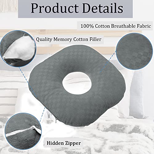Wuronsa Ear Piercing Pillow for Side Sleepers, Pillow with an Ear Hole for CNH and Ear Pain Ear Inflammation Pressure Sores, O-Shaped Side Sleeping Pillow, Ear Guard Pillow (Dark Gray) - Image 4