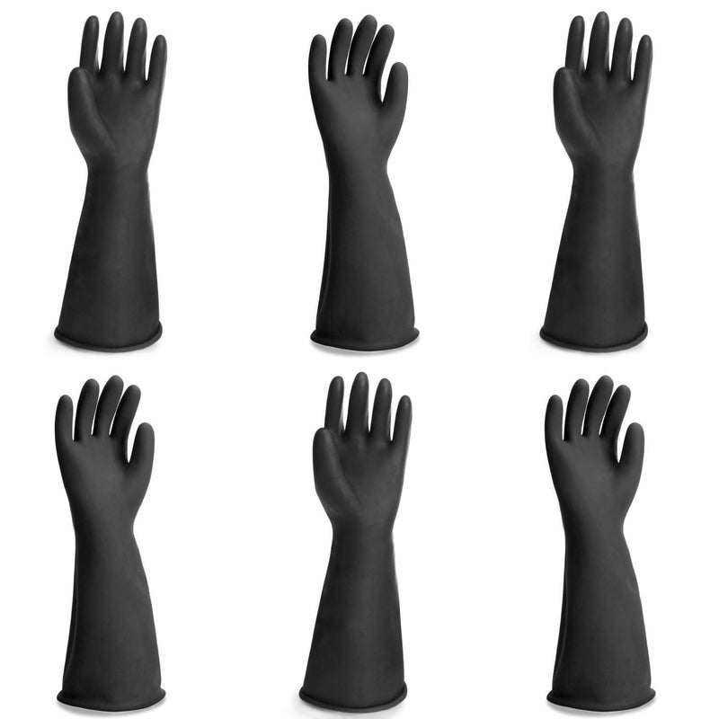 ENPOINT Safety Work Gloves for Men, 3 Pairs Chemical Resistant Elbow Length Gloves, Heavy Duty Rubber Industrial Glove for Cleaning Aquarium, Pool, Chemistry Laboratory, 18" Long, Extra Large - Image 1
