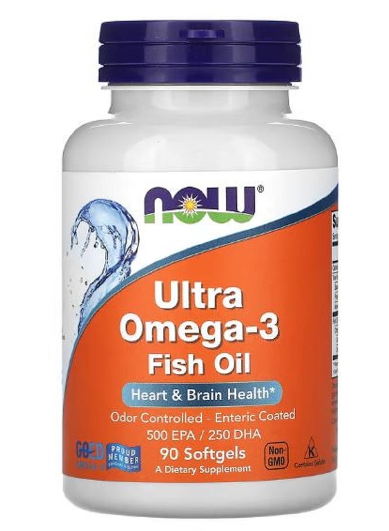 now ultra omega-3 fish oil 90 softgels - Image 1