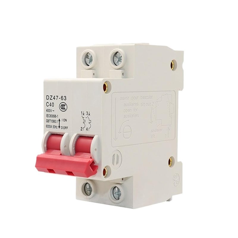 DZ47 63 2P 20A قاطع دائرة مصغر للسكك الحديدية دين MCB 400V AC مفتاح هواء منزلي - Image 1