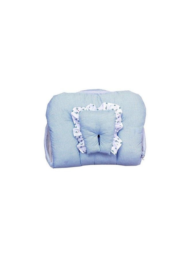 FARETO - New Born Baby'S Mosquito Net Bed Mattress (Size L 32 Inches B 18 Inches) And 8 Jhabla;Vest With 8 Single Layer Nappies Combo 0 6 Months Size L 12Inches B 10 Inches Multi - Image 1