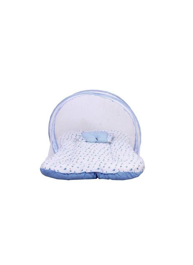 FARETO - New Born Baby'S Mosquito Net Bed Mattress (Size L 32 Inches B 18 Inches) And 8 Jhabla;Vest With 8 Single Layer Nappies Combo 0 6 Months Size L 12Inches B 10 Inches Multi - Image 1
