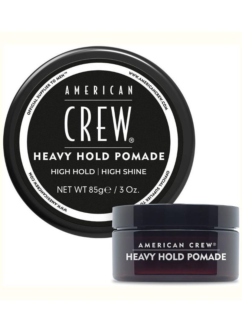 AMERICAN CREW Heavy Hold Pomade, 85 Gm, Water-Based, Sleek Styles, Sculpting and Styling, High Shine  - Image 1