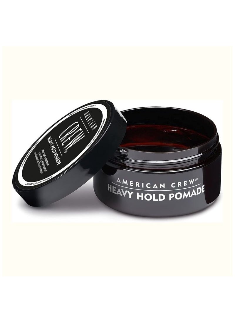 AMERICAN CREW Heavy Hold Pomade, 85 Gm, Water-Based, Sleek Styles, Sculpting and Styling, High Shine  - Image 2