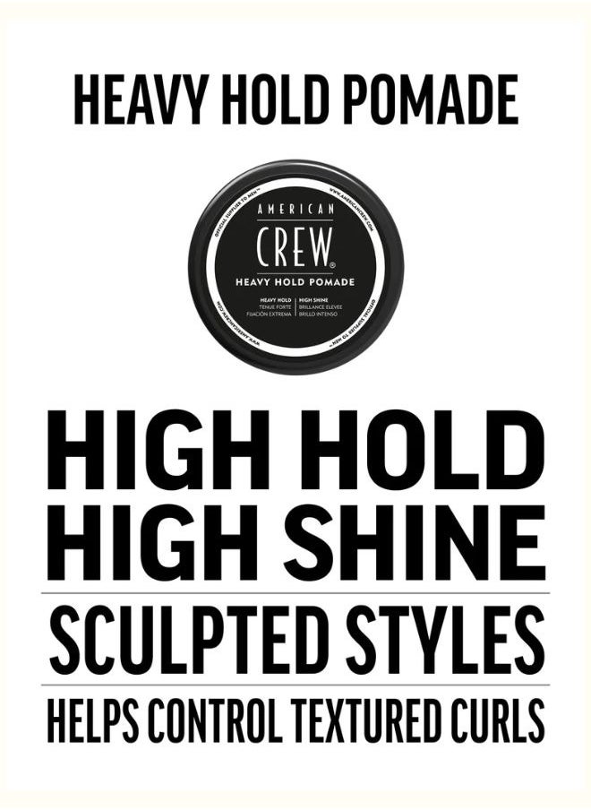 AMERICAN CREW Heavy Hold Pomade, 85 Gm, Water-Based, Sleek Styles, Sculpting and Styling, High Shine  - Image 4