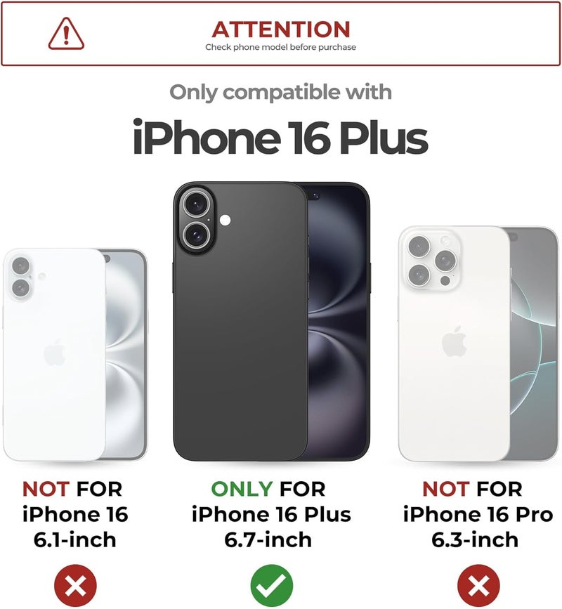 ديكسنور حافظة لهاتف iPhone 16 Plus مع غطاء كاميرا منزلق وحامل قابل للتعديل، حافظة متينة مقاومة للصدمات مع حماية مغناطيسية ثقيلة، أزرق بحري - Image 2