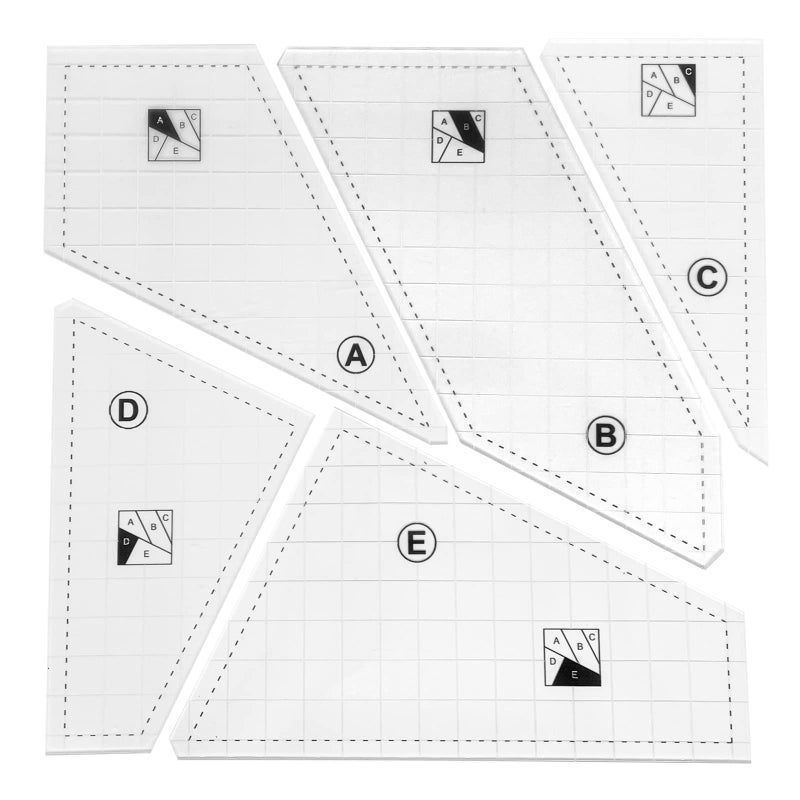 Quilting Rulers and Templates 5Pcs Creative Quilting Cutting Template Quilt Templates Acrylic for Cutting Patterns Quilt Ruler Set Quilting Supplies for Sewing Machine Cutting Mats Arts and Crafts